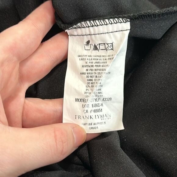 Frank Lyman Black Print with Zip Front Dress - Picture 8 of 8